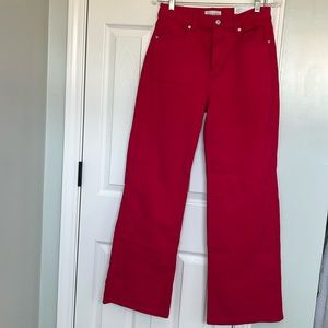 Loft Red Wide Leg High Rise Jeans size 26 (new with tags)